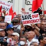 Tunisians rally against government media crackdowns