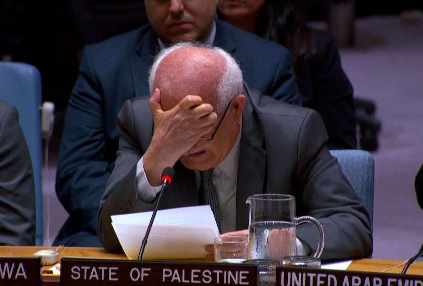 Palestine UN envoy breaks down over Gaza to Security Council Palestine UN envoy breaks down over Gaza to Security Council