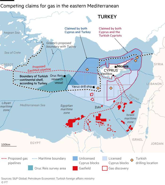 Competing claims for gas in the eastern Mediterranean