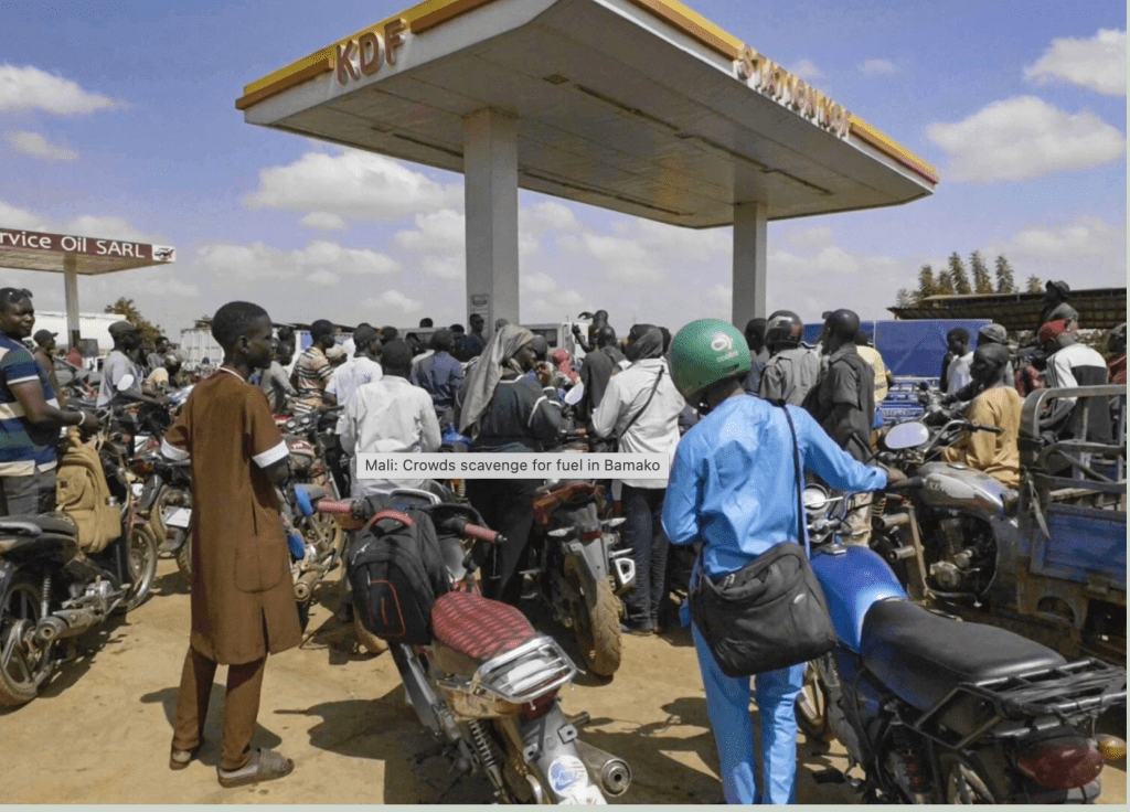 Malians scavenge for fuel due to blockade in Bamako