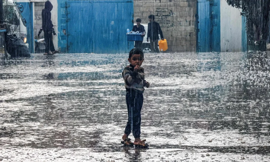 Rain floods Gaza camps deepening displacement crisis