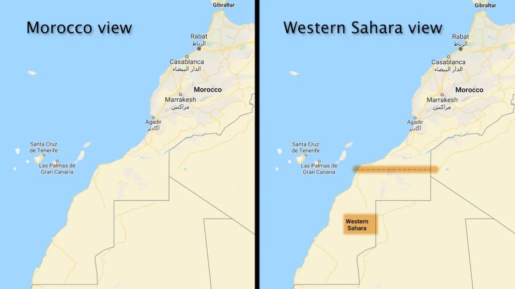 Google denies altering maps after Western Sahara border vanishes