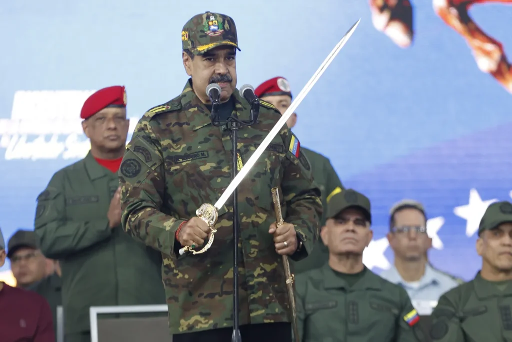 Venezuelan President brandishes sword amid rising US tensions